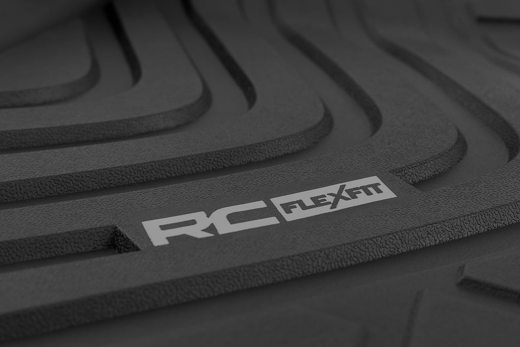 Rough Country Flex-Fit Floor Mats - FR &amp; RR - CrewMax | Toyota Tundra 2WD/4WD (2022-2025)