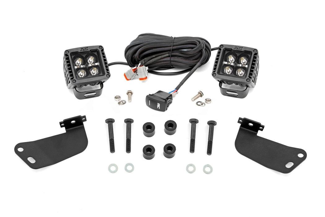 Rough Country LED Light Kit - Front Mount - 2" Black Pair - Amber DRL - Segway 570 F