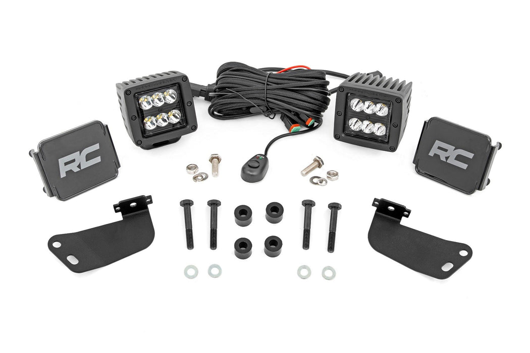 Rough Country LED Light Kit - Front Mount - 2" Black Pair - Segway 570 F
