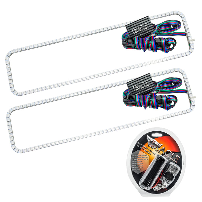 ORACLE 1988-1998 GMC Sierra LED Headlight Halo Kit - ColorSHIFT - with RF Controller