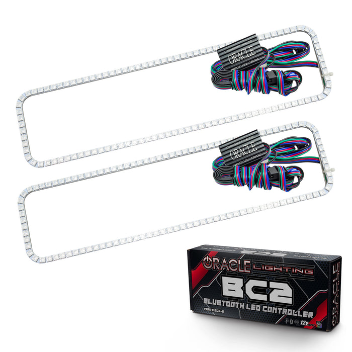 ORACLE 1988-1998 GMC Sierra LED Headlight Halo Kit - ColorSHIFT - with BC2 Controller