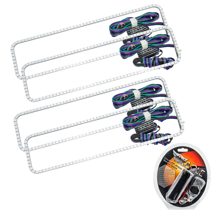 ORACLE 1988-1998 GMC Sierra LED Headlight Dual Halo Kit - ColorSHIFT - with RF Controller