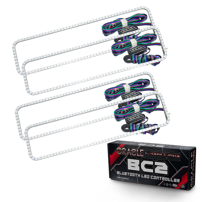 ORACLE 1992-1999 GMC Yukon LED Headlight Dual Halo Kit - ColorSHIFT - with BC2 Controller