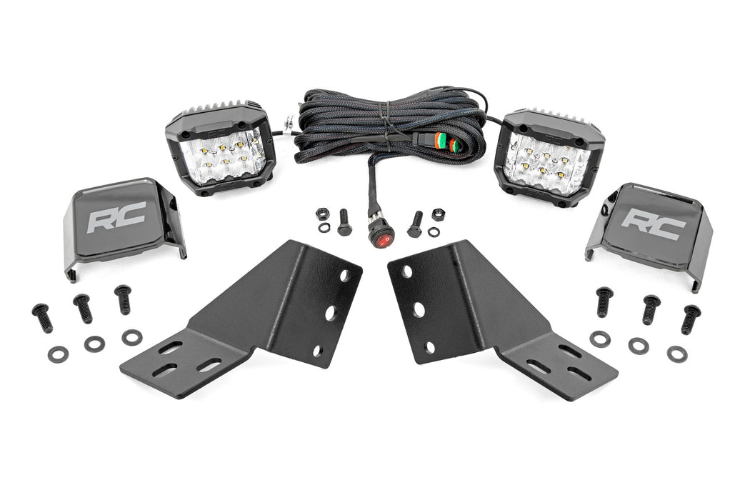 Rough Country LED Light Kit - Rear Mount - 3" Chrome Pair - Wide Angle - CFMOTO UFORCE U10 1000 PRO