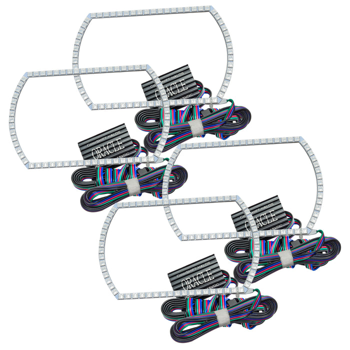ORACLE 2007-2013 Chevrolet Silverado Headlight Square Halo - ColorSHIFT - with No Controller