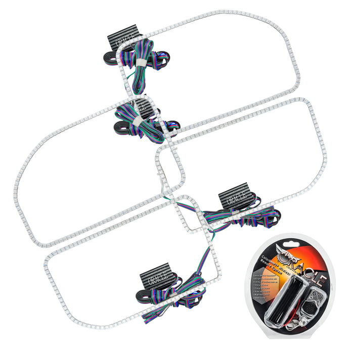 ORACLE 2011-2016 Ford F-250/350 SD Headlight Square Halo - ColorSHIFT - with RF Controller