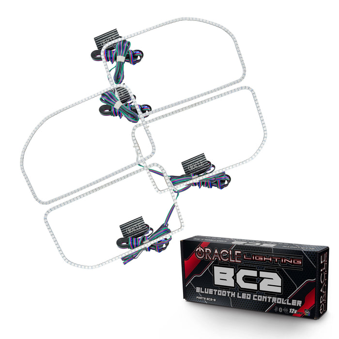 ORACLE 2011-2016 Ford F-250/350 SD Headlight Square Halo - ColorSHIFT - with BC2 Controller