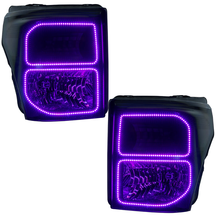 ORACLE 2011-2016 Ford F-250/350 SD Headlight Square Halo - ColorSHIFT - with Simple Controller
