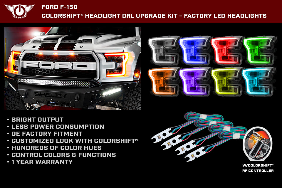 ORACLE 2015-2017 Ford F-150 ColorSHIFT Headlight DRL Upgrade Kit