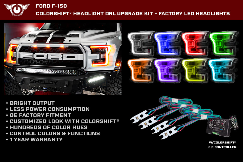 ORACLE 2015-2017 Ford F-150 ColorSHIFT Headlight DRL Upgrade Kit