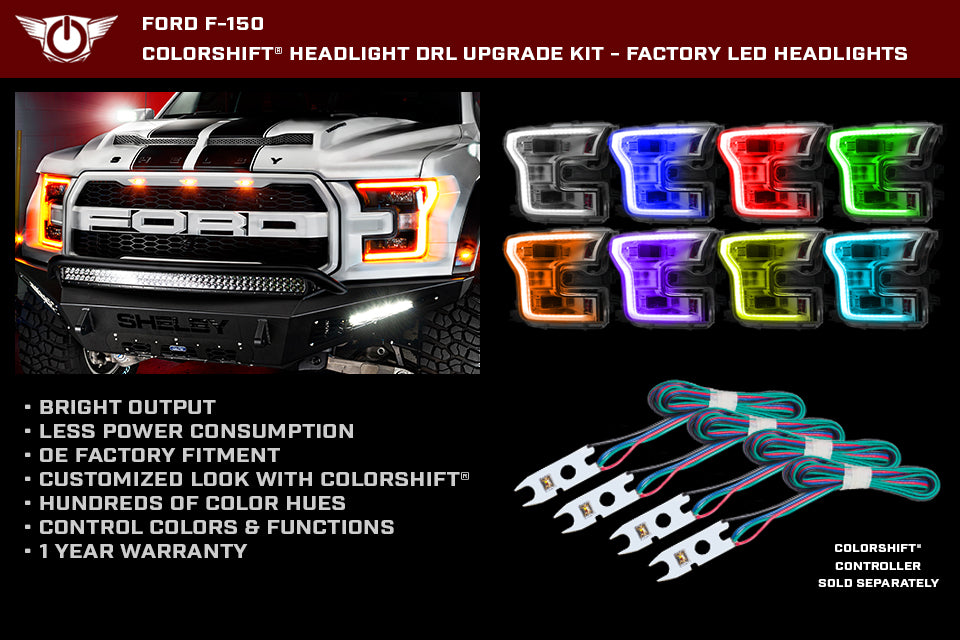 ORACLE 2015-2017 Ford F-150 ColorSHIFT Headlight DRL Upgrade Kit