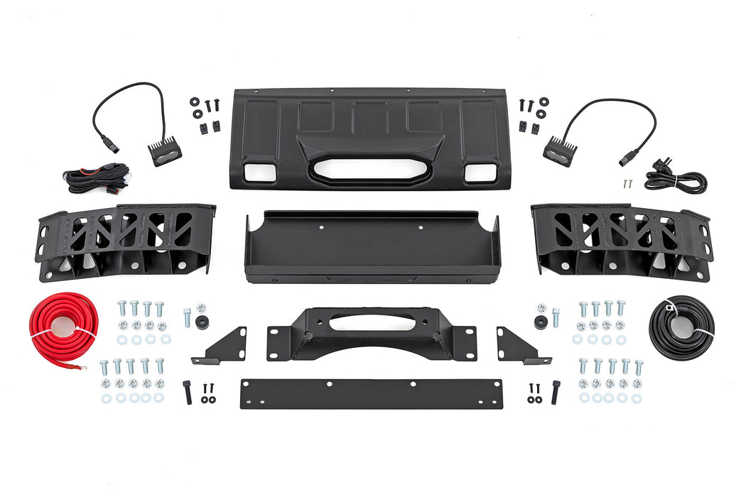 Rough Country Hidden Winch Mount - White SAE - Fog | Toyota Land Cruiser 4WD (2024-2025)