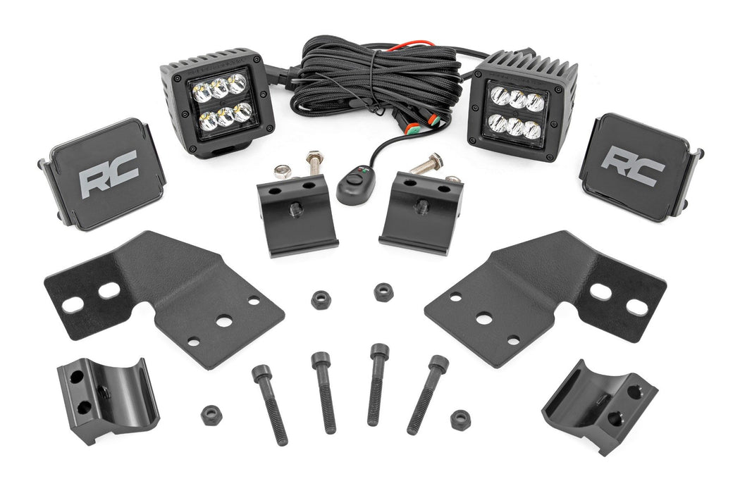 Rough Country LED Light Kit - Front Mount - 2" Black Pair | Polaris XPEDITION ADV 5