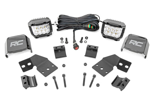 Rough Country LED Light Kit, Front Mount, 3" Chrome Pair, Wide Angle, Polaris XPEDITION ADV 5