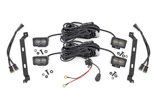Rough Country LED Fog Light Kit, 3x1.75 Inch Black Series Slim Aux, Toyota Tacoma (2024-2026)