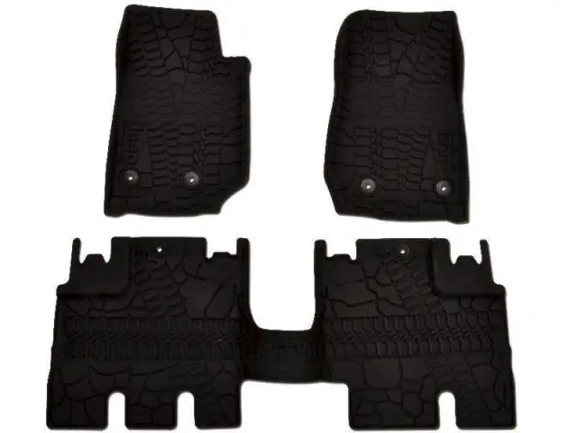 All-Weather Floor Mats, 2 Front and 1 Second Row, Black