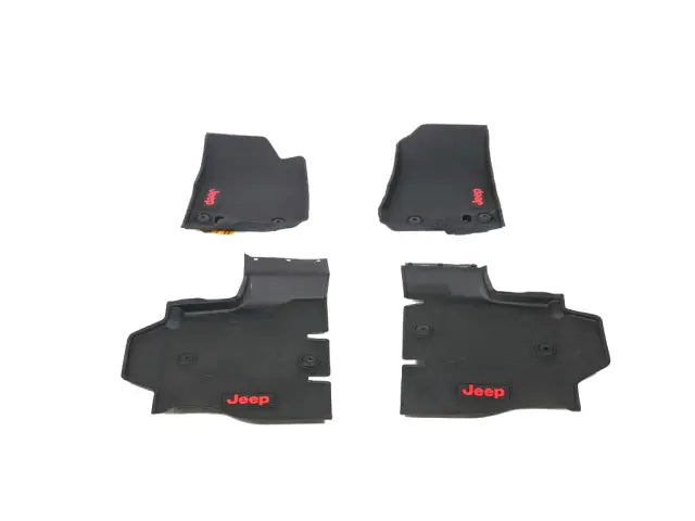 Jeep Wrangler JL 4-Door All-Weather Floor Mats, Gas, Black
