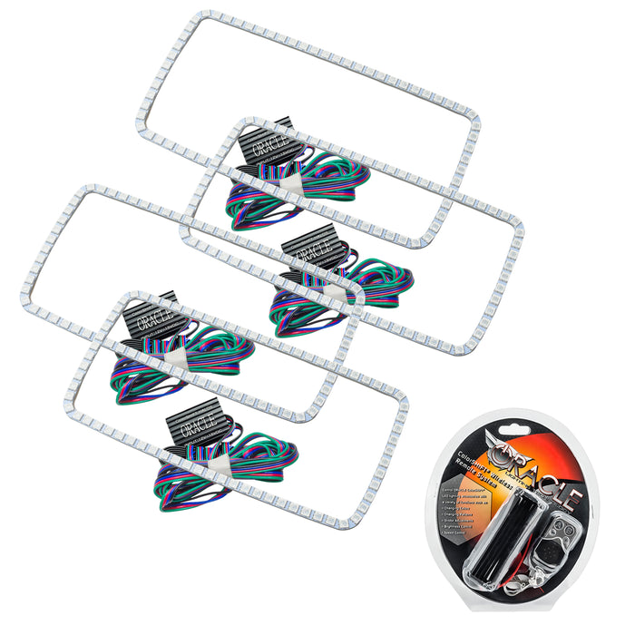 ORACLE 2007-2013 GMC Sierra Headlight Square Ring Halo - ColorSHIFT - with RF Controller
