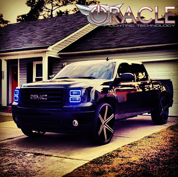 ORACLE Headlight Square Ring Halo, ColorSHIFT, with No Controller, GMC Sierra (2007-2013), view 3