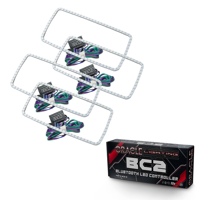 ORACLE 2007-2013 GMC Sierra Headlight Square Ring Halo - ColorSHIFT - with BC2 Controller