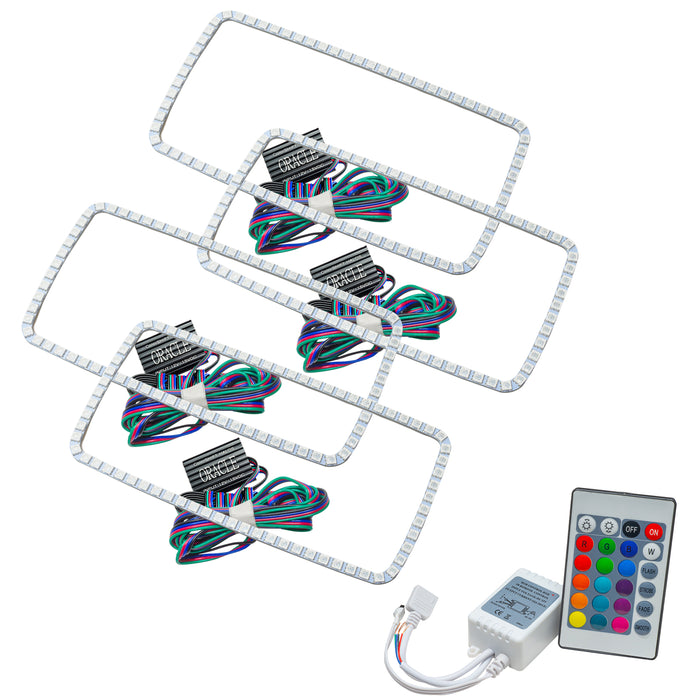 ORACLE 2007-2013 GMC Sierra Headlight Square Ring Halo - ColorSHIFT - with Simple Controller