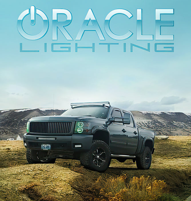 ORACLE LED Round Style Headlight Halo Kit, Green, Chevrolet Silverado (2007-2013), view 2