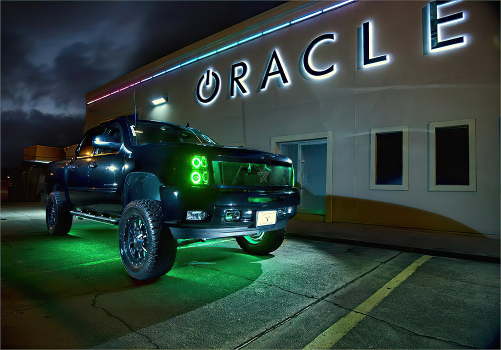 ORACLE LED Round Style Headlight Halo Kit, Green, Chevrolet Silverado (2007-2013), view 3