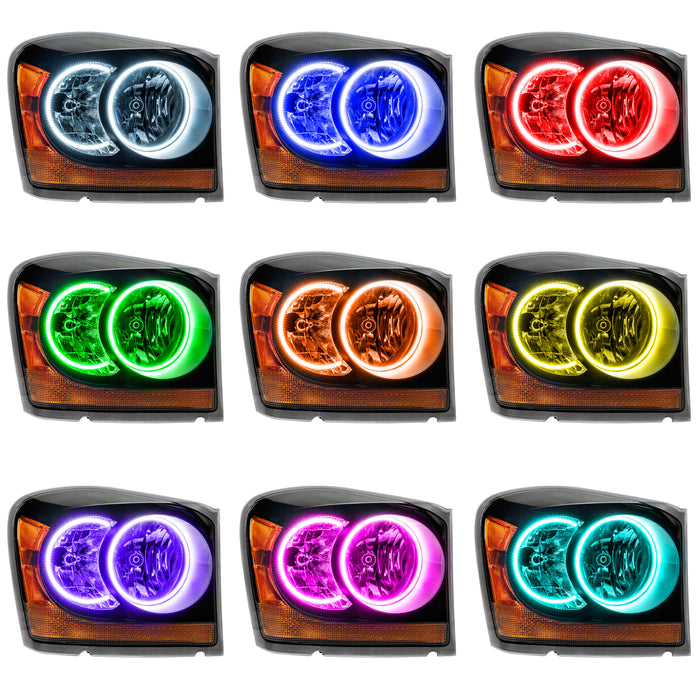 ORACLE 2004-2006 Dodge Durango LED Headlight Halo Kit - ColorSHIFT - with 2.0 Controller