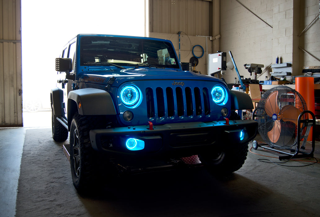 ORACLE 2007-2017 Jeep Wrangler LED Headlight Halo Kit - ColorSHIFT - with 2.0 Controller