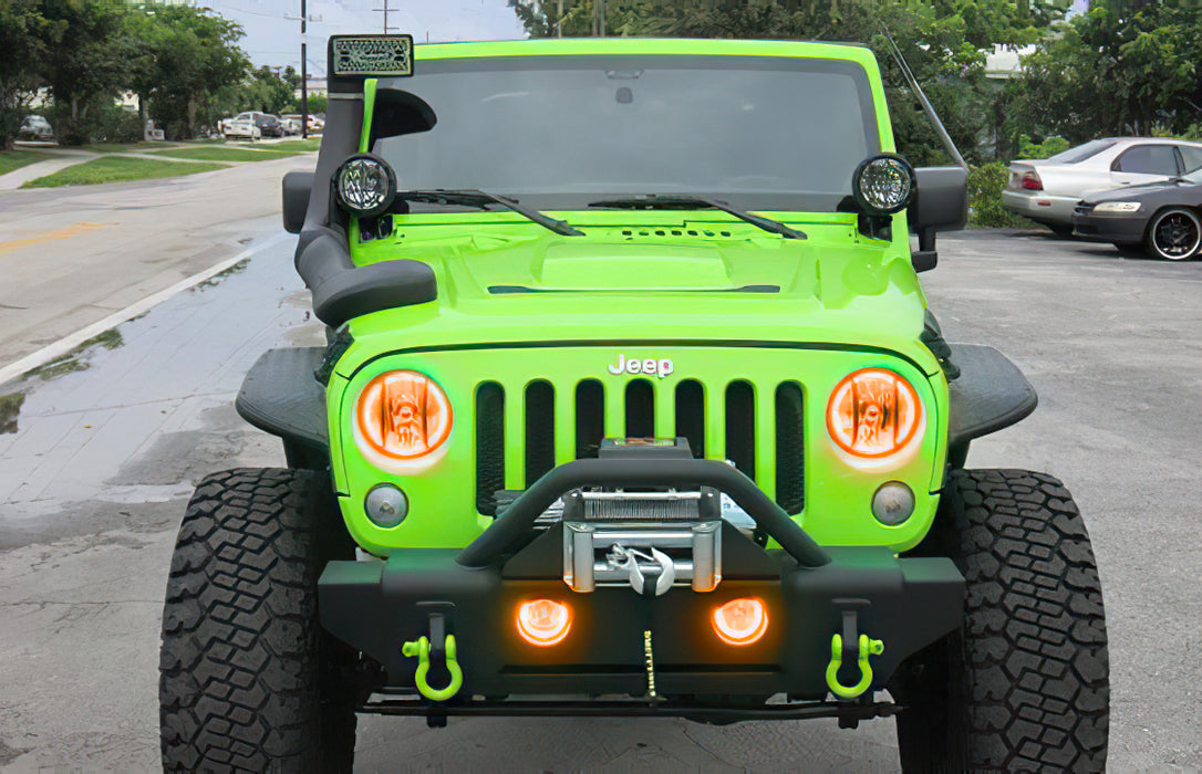 ORACLE 2007-2017 Jeep Wrangler LED Headlight Halo Kit - ColorSHIFT - with BC2 Controller