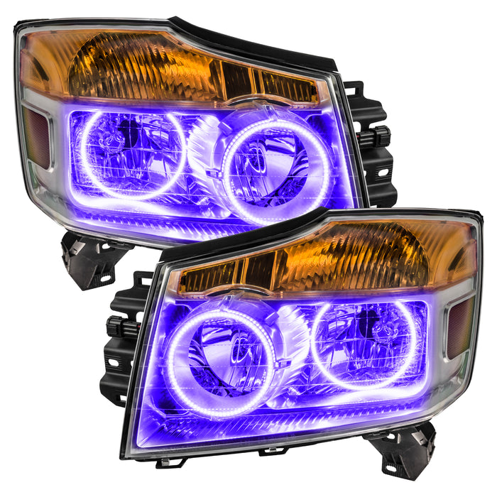 ORACLE 2008-2015 Nissan Armada LED Headlight Halo Kit - ColorSHIFT - with No Controller