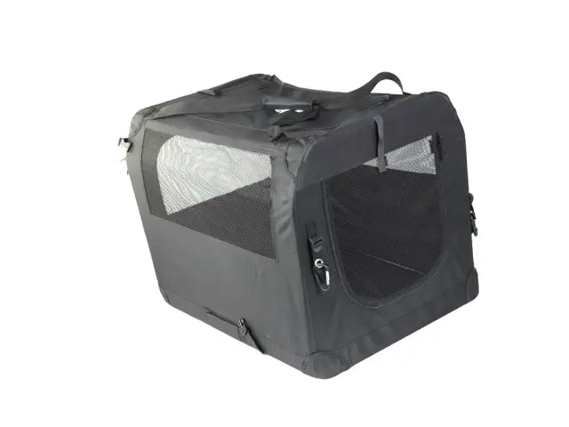 Collapsible Pet Kennel, Black Nylon Mesh, 3 Doors