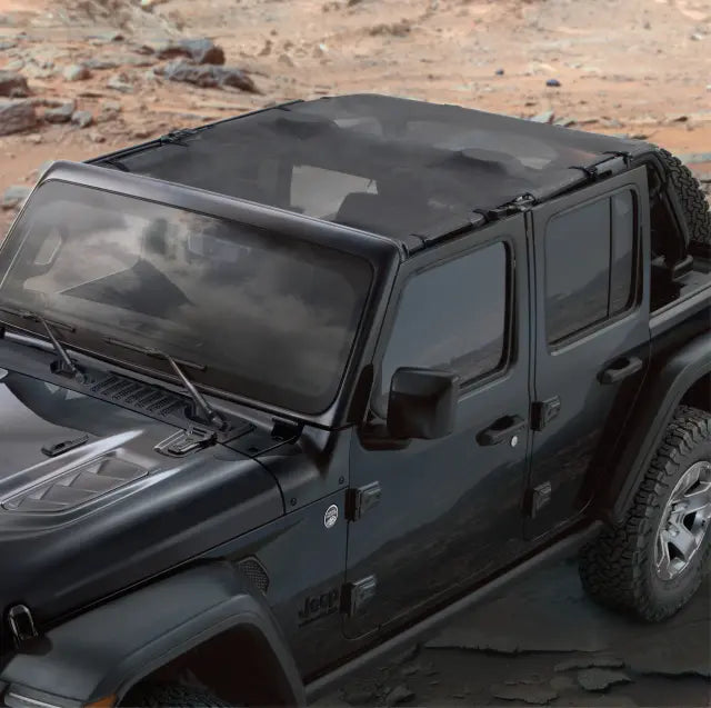 Jeep Wrangler JL 4-Door Mesh Sunbonnet, Black