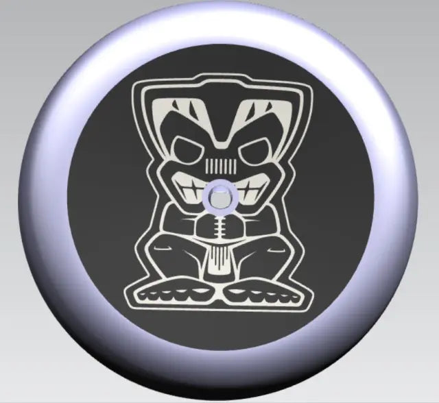 32 in Spare Tire Cover, Tiki Bob Image, Black Vinyl