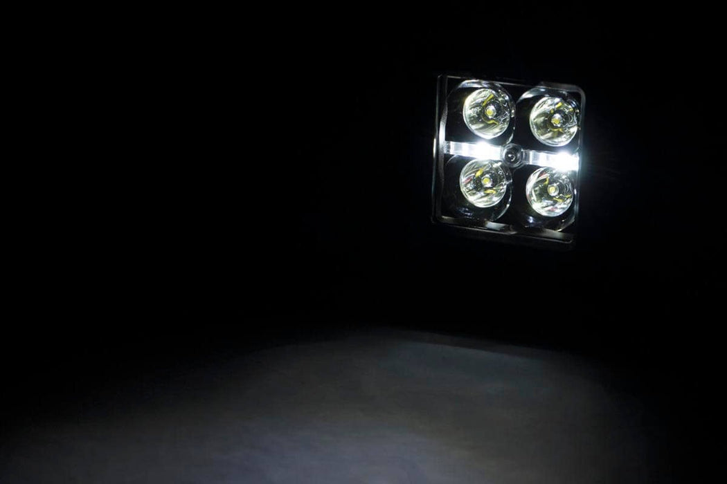 Rough Country 2 Inch Black Series LED Light Pods - Flush Mount - Cool White DRL