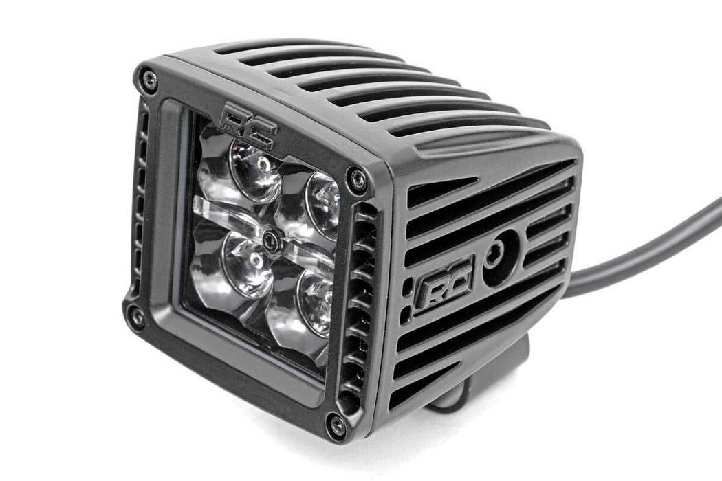 Rough Country 2 Inch Black Series LED Light Pods - Spot - Square - Cool White DRL