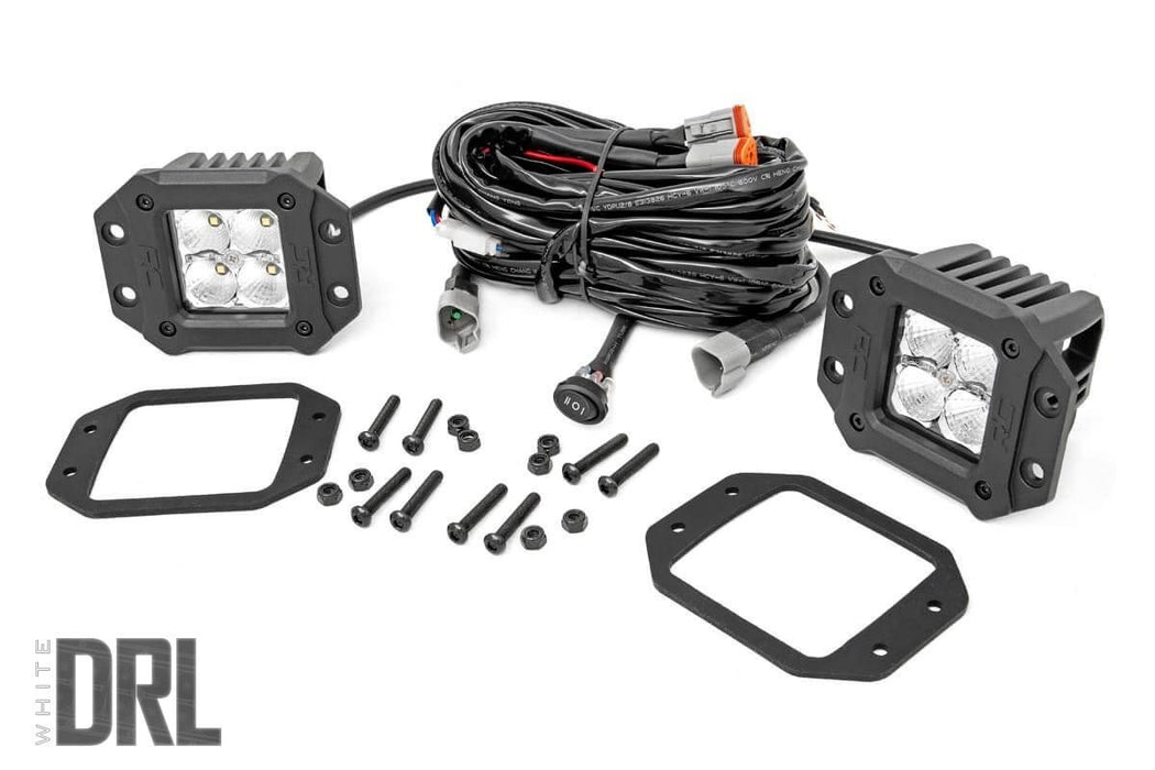 2 Inch Chrome Series LED Light Pods - Flush Mount - Cool White DRL