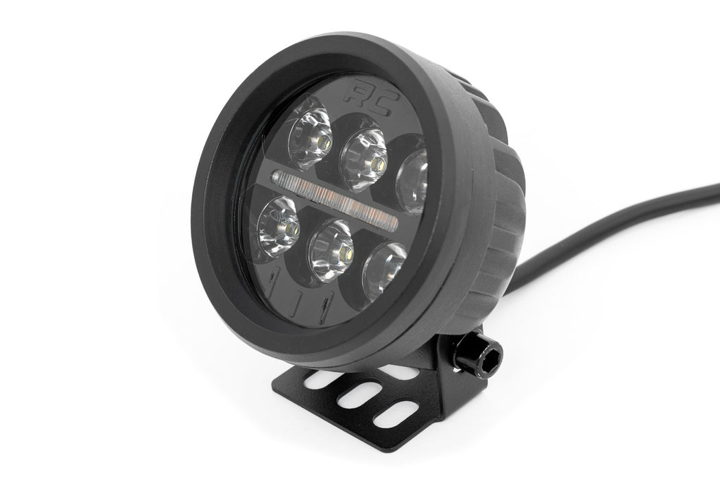 Rough Country Black Series Round LED Light Pair - 3.5 Inch - Amber DRL | P/N 70900A