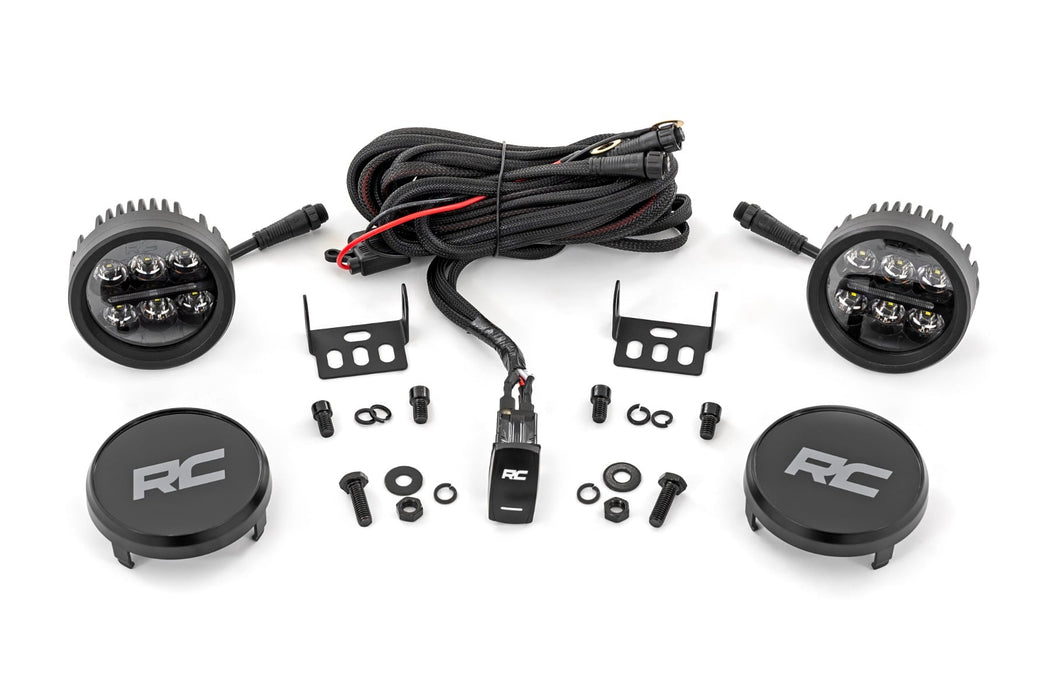 Rough Country Black Series Round LED Light Pair - 3.5 Inch - Amber DRL | P/N 70900A