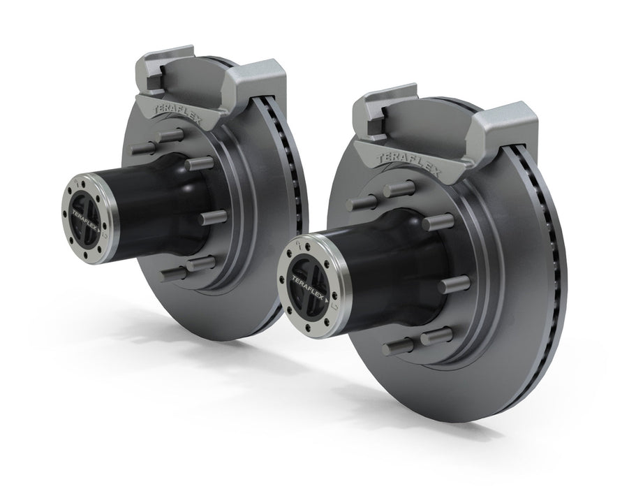 07-18 Wrangler JK Dana 30/44 Front Axle 8-Lug Locking Hub Conversion Kit w/ Vented Big Rotors TeraFlex