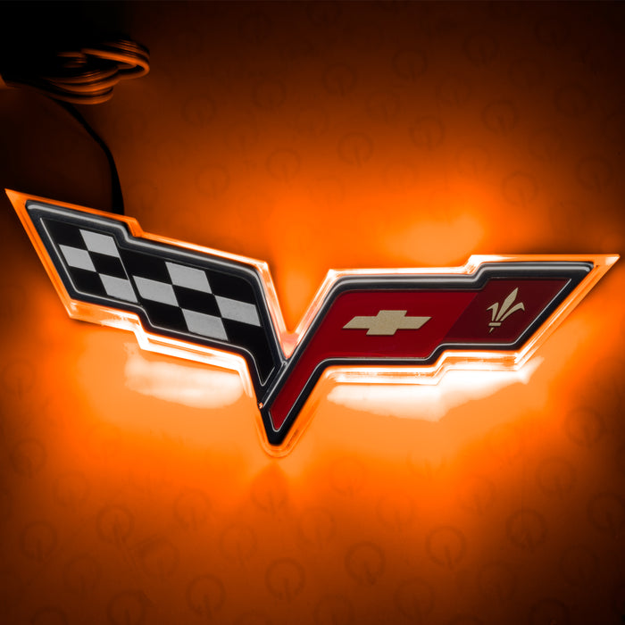 ORACLE 2005-2013 Chevrolet Corvette C6 LED Rear Illuminated Emblem - Amber
