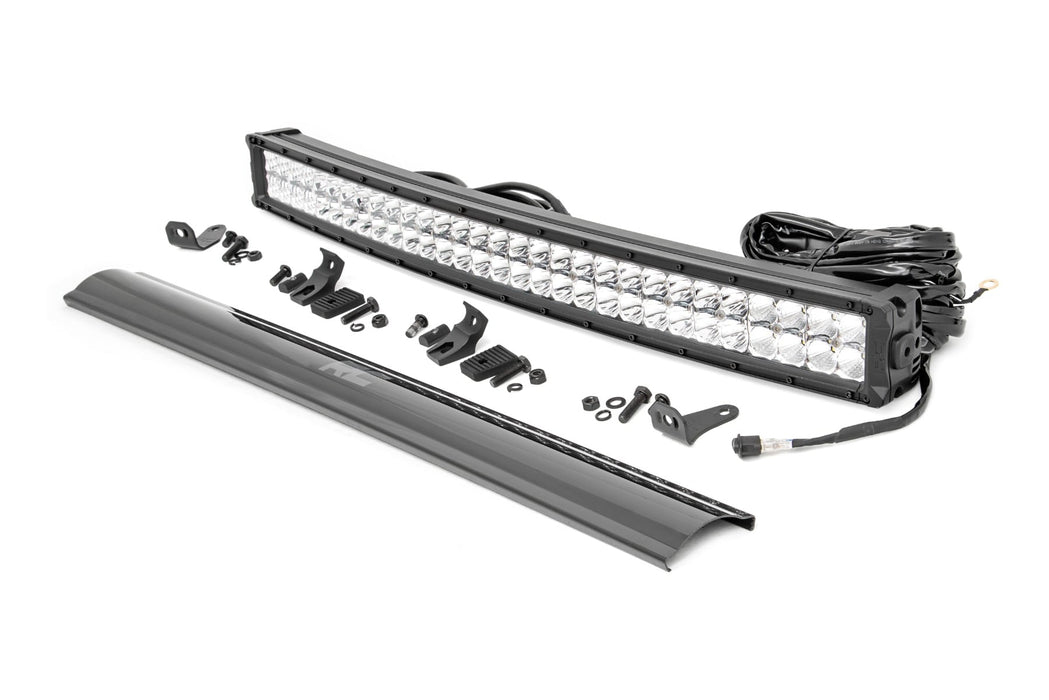 Rough Country 30 Inch Chrome Series LED Light Bar - Curved - Dual Row - Cool White DRL