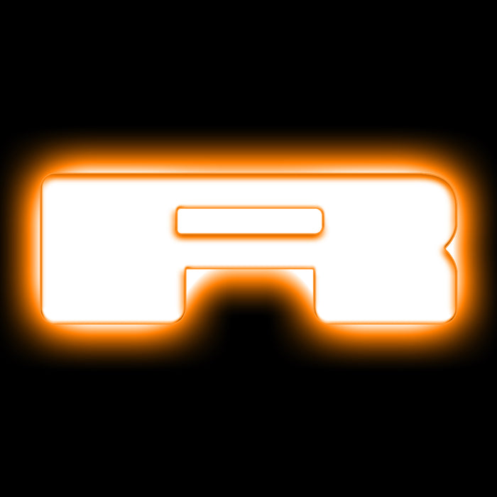 ORACLE Universal Illuminated LED Letter Badges, Matte White Surface Finish, R, Amber