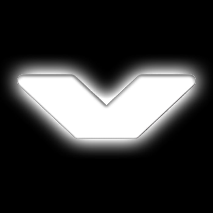 ORACLE Universal Illuminated LED Letter Badges, Matte White Surface Finish, V, White
