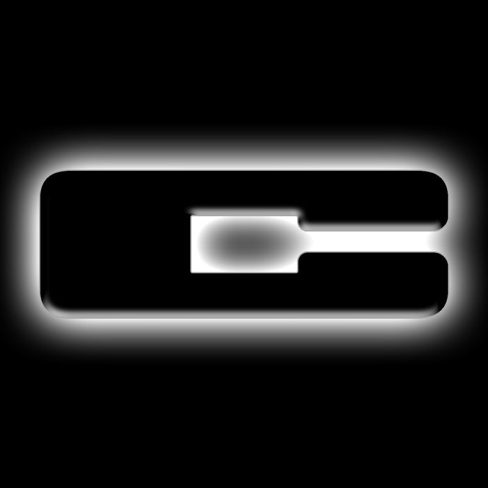 ORACLE Universal Illuminated LED Letter Badges, Matte Black Surface Finish, C, White