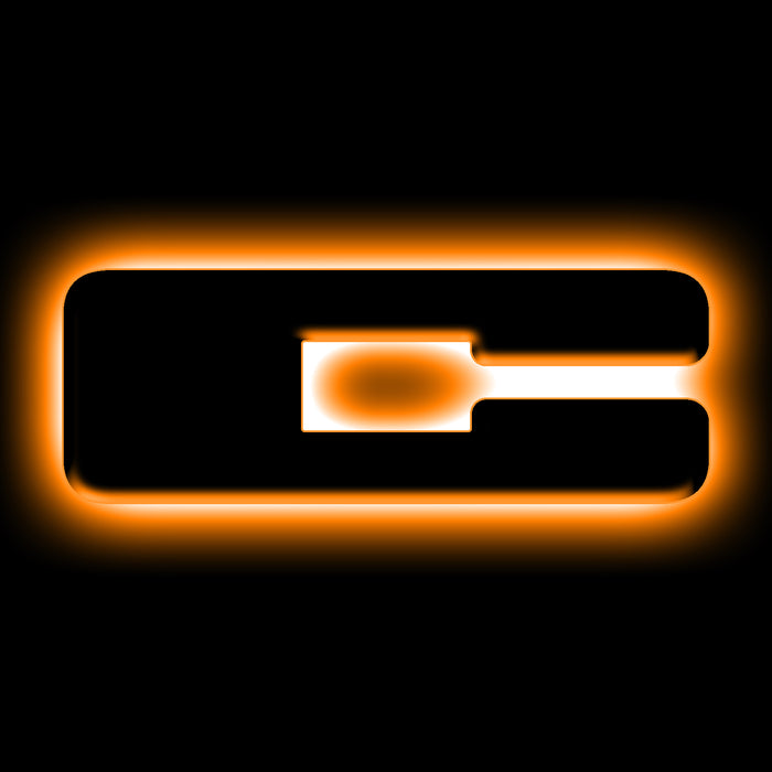 ORACLE Universal Illuminated LED Letter Badges, Matte Black Surface Finish, C, Amber