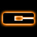 ORACLE Universal Illuminated LED Letter Badges, Matte Black Surface Finish, C, Amber