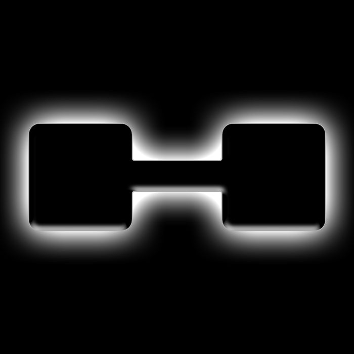 ORACLE Universal Illuminated LED Letter Badges, Matte Black Surface Finish, H, White