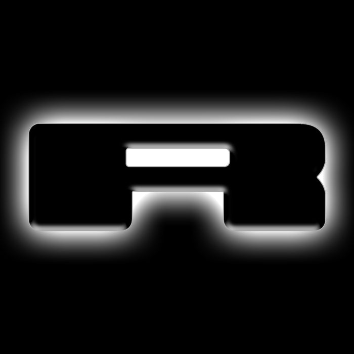 ORACLE Universal Illuminated LED Letter Badges, Matte Black Surface Finish, R, White