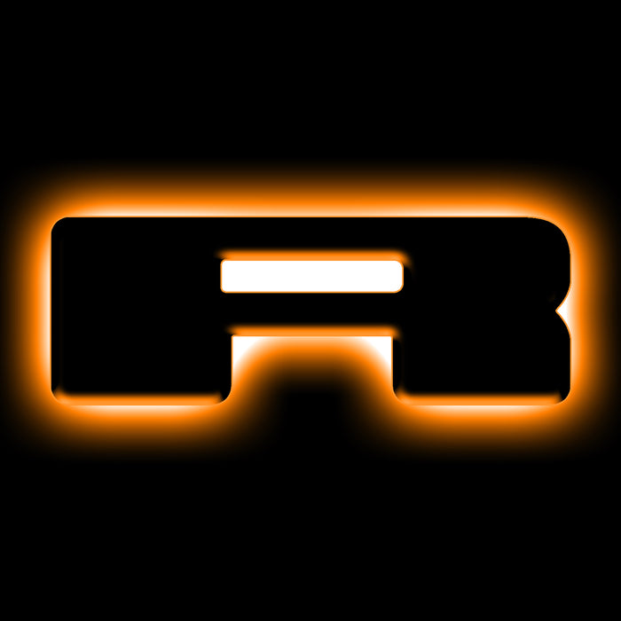 ORACLE Universal Illuminated LED Letter Badges, Matte Black Surface Finish, R, Amber